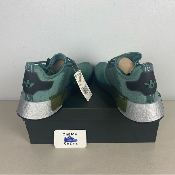 Adidas Originals NMD R1 Green Black Trainers Running Shoe Sneaker Men Sz - Picture 5 of 15